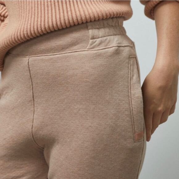 LUNYA Restore Double Faced Lounge Sweat Pants Light Pink Tan Pockets Soft XS NEW - Picture 2 of 16